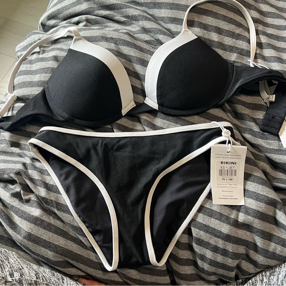 Pepper Black and White Classic Bikini Swimwear